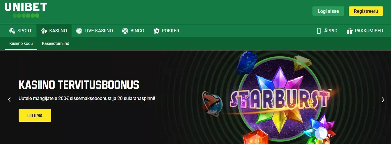 VÕTA BOONUS - Unibet panused - UniBet | 8